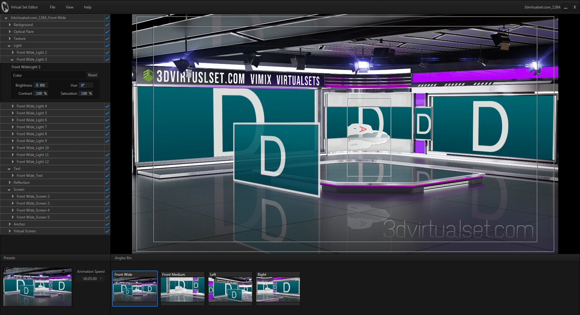 Virtual Set 128A for NewTek TriCaster Virtual Set Editor Templates